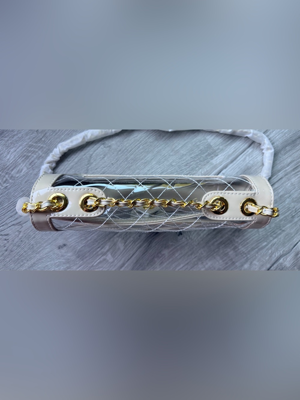 FULL SET Brand NEW Chanel Transparent Bag w
Beige Patent Leather & Gold Hardware - Picture 7 of 15